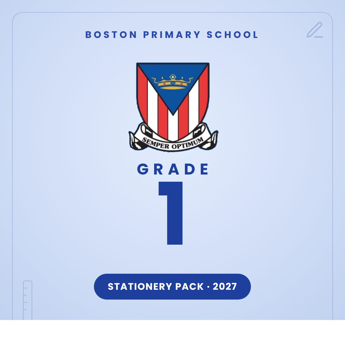 Boston Primary Grade 1 Stationery Pack 2027