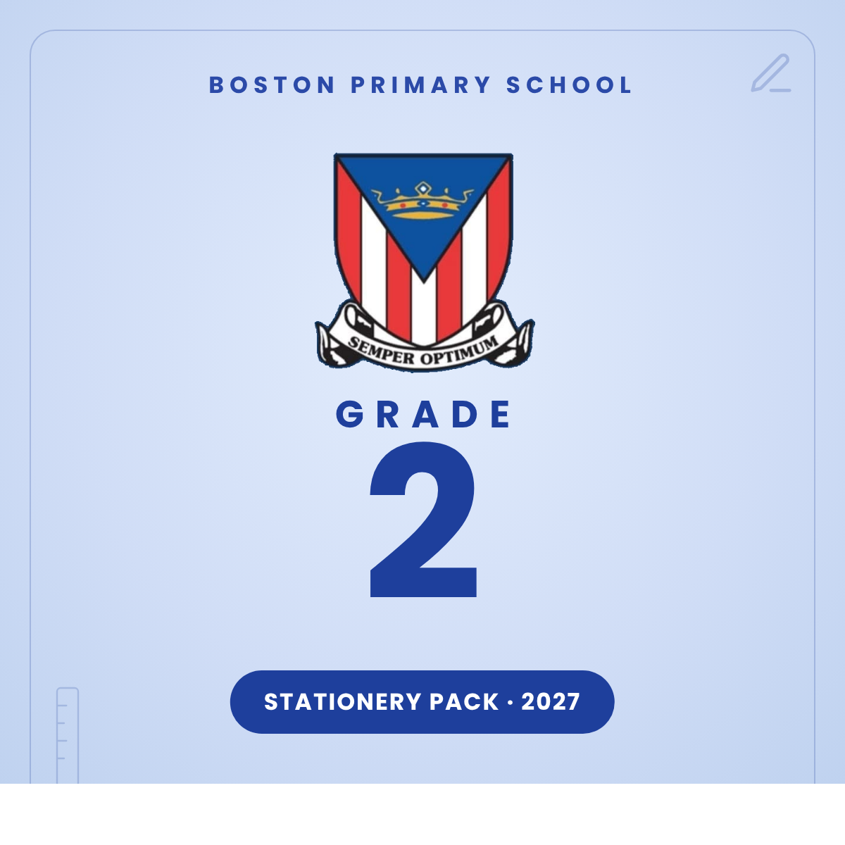 Boston Primary Grade 2 Stationery Pack 2027