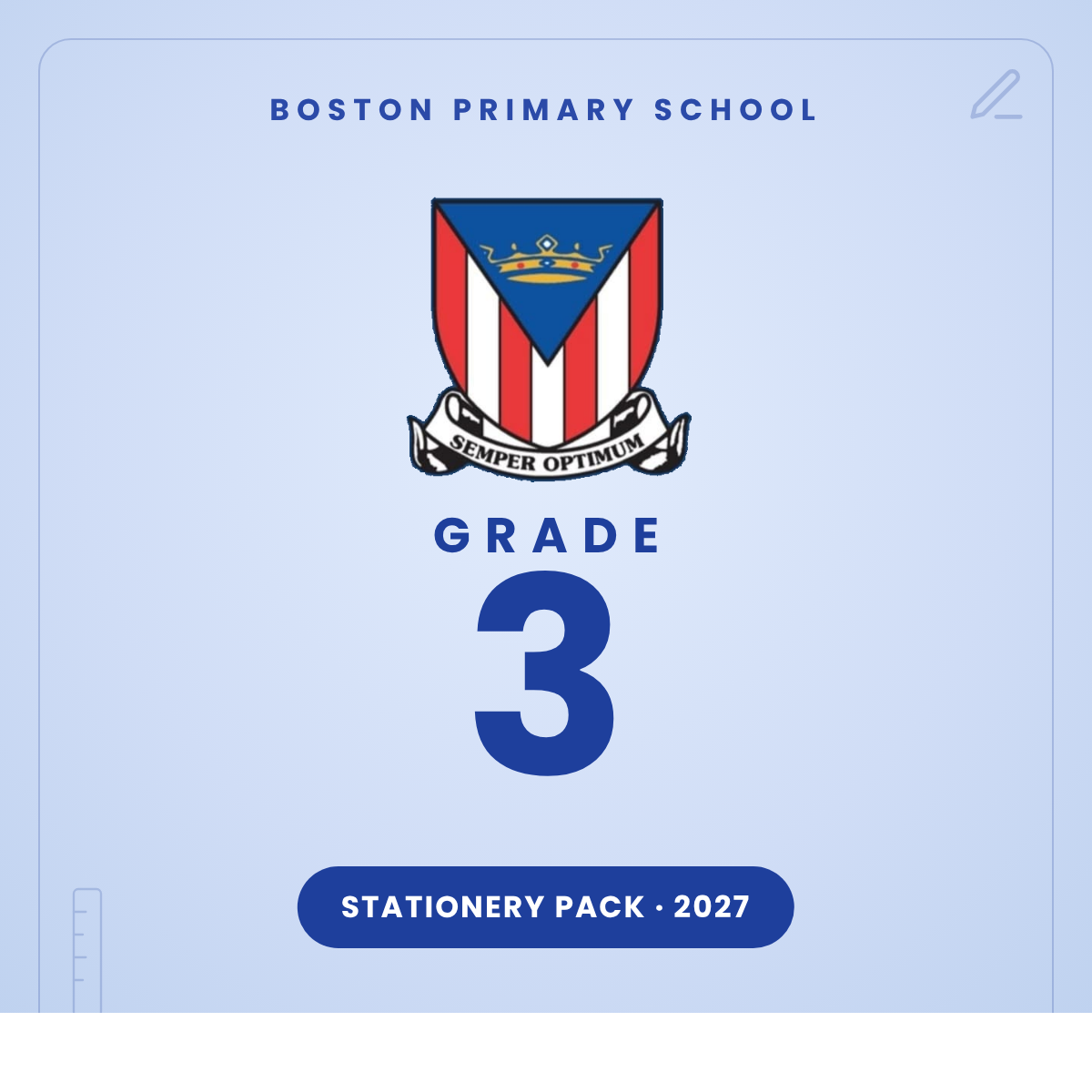 Boston Primary Grade 3 Stationery Pack 2027
