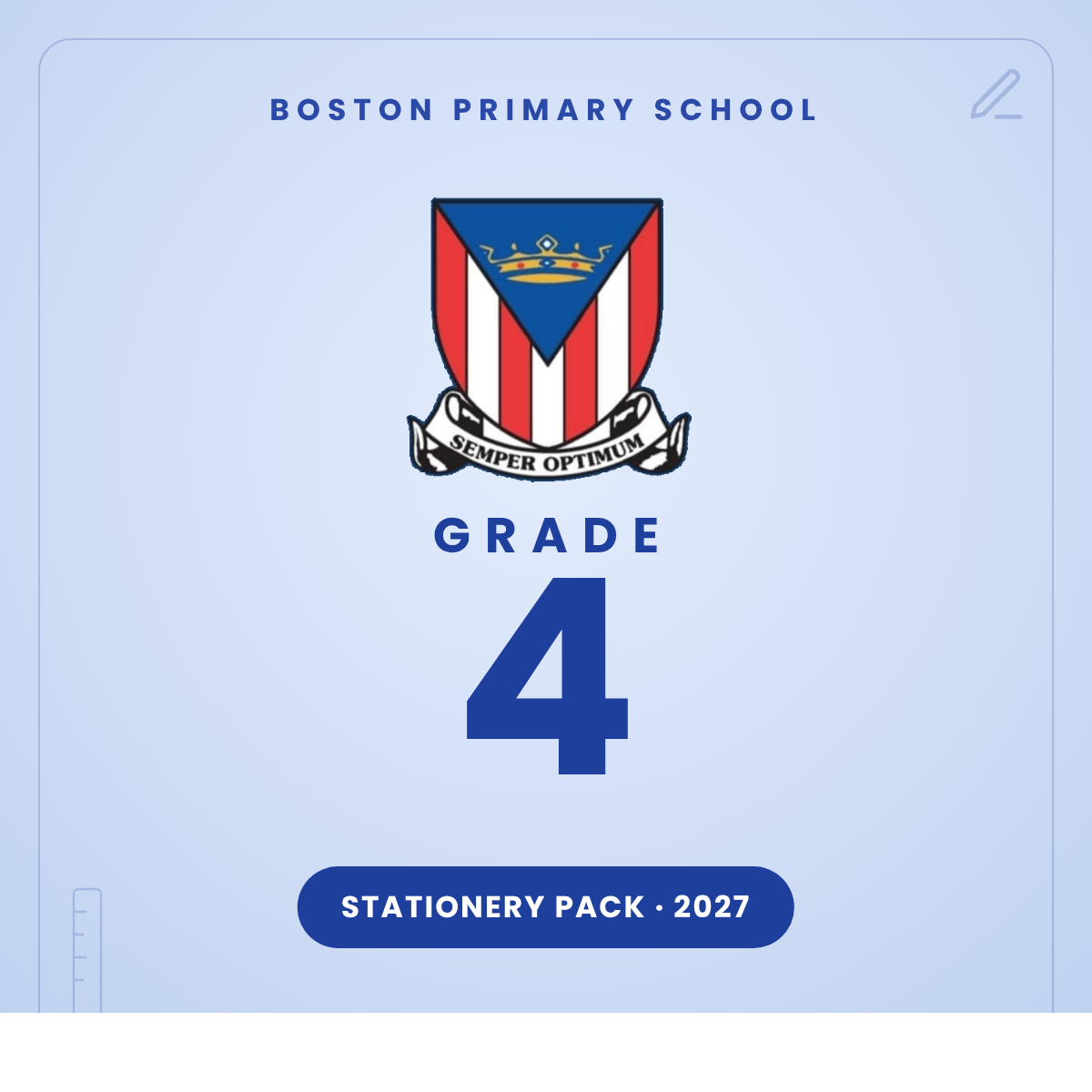 Boston Primary Grade 4 Stationery Pack 2027